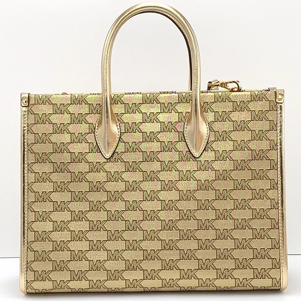 Michael Kors Medium Mirella EW Tote Bag Crossbody Shoulder Handbag PALE GOLD - Picture 5 of 16